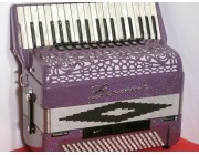 Borsini K9 purple decorated 4 voice double cassotto with new MIDI and microphones